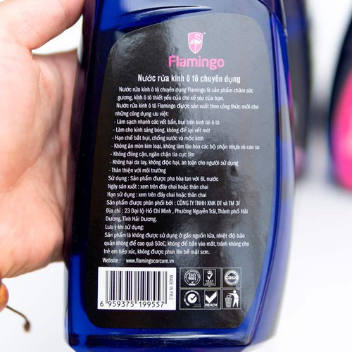 Dung dịch nước rửa kính đậm đặc flamingo 500 ml cực sạch