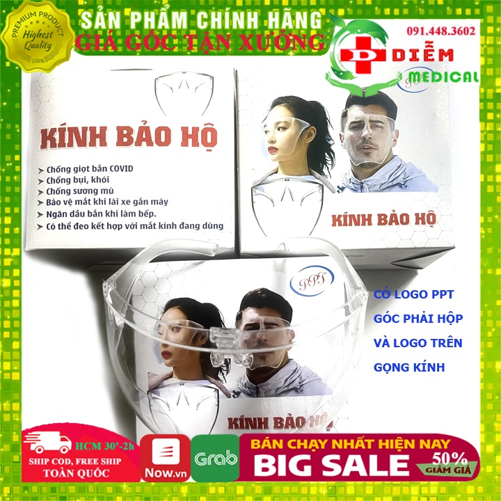 [CHÍNH HÃNG] Kính Chống Giọt Bắn PPT VN Face Shield, Kính Bảo Hộ, Mặt Nạ Mũ Tấm Chắn Chống Dịch Mica Dẻo Trong Suốt