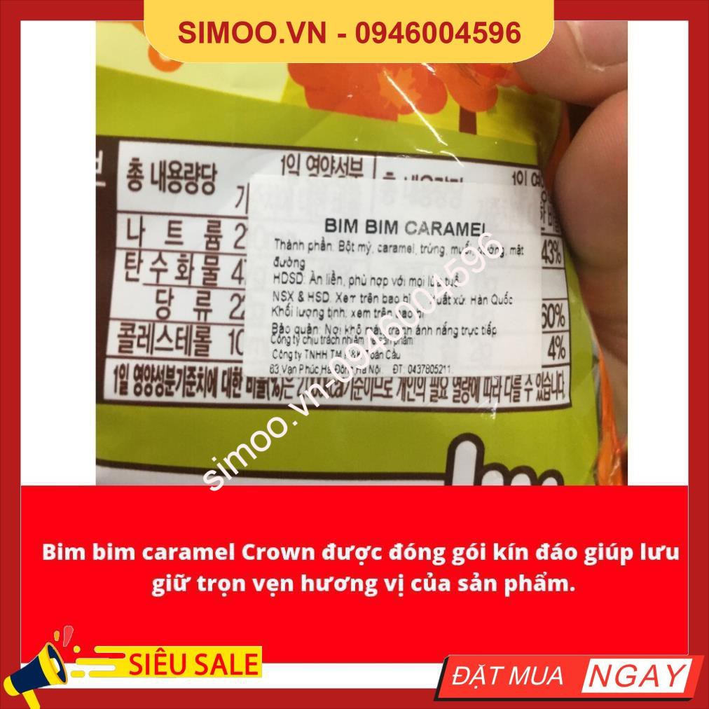 💥 ⚡ SẢN PHẨM CHÍNH HÃNG ( BIM BIM CARAMEL CROWN HÀN QUỐC 74G