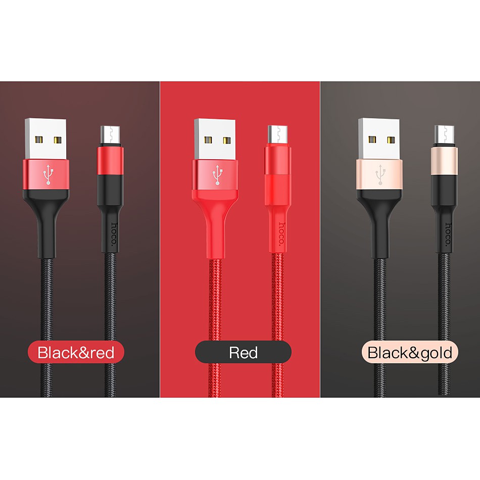 Cáp Sạc Nhanh MICRO USB Hoco X26 Dây Dù Chông Đứt cho ANDROID Dài 1M - BH 3 tháng 1 đổi 1 (MÀU SẮC NGẪU NHIÊN)