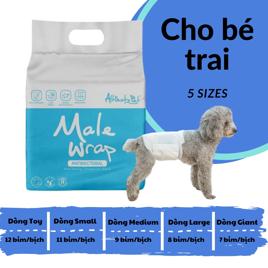 [Chính hãng][Date xa]Tã Quần Cho Chó Altimate Pet Diaper Gói Lớn Nguyên Seal