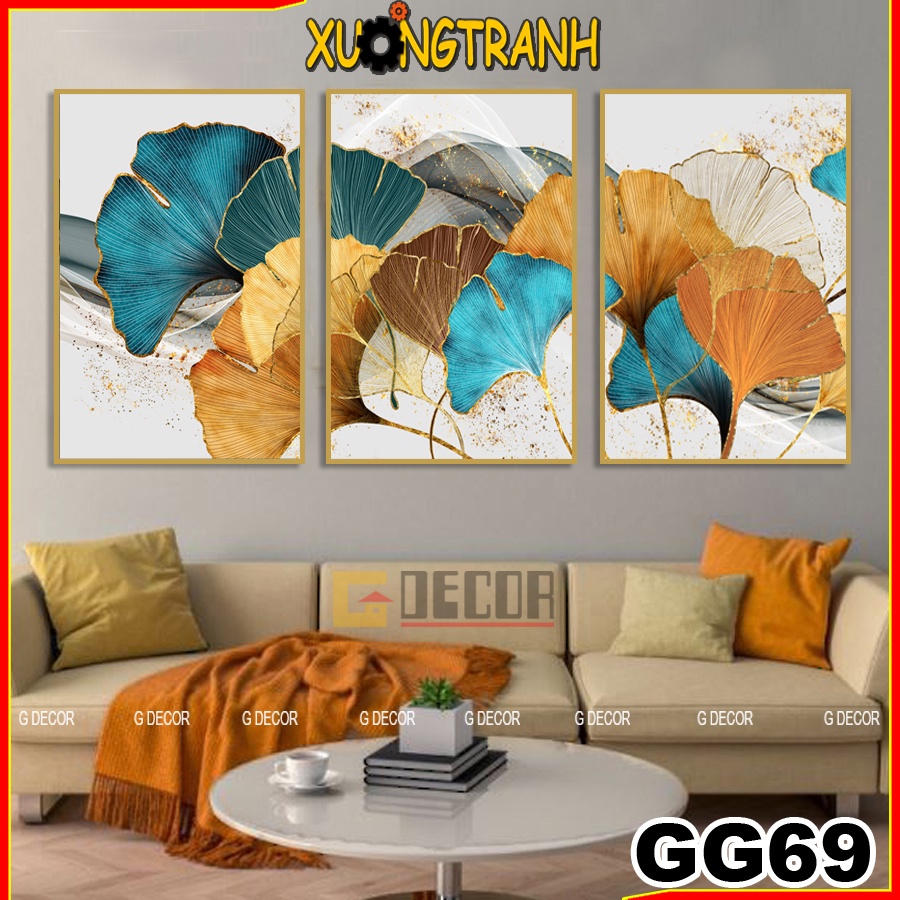 Tranh treo tường canvas 3 bức phong cách Bắc Âu 69, tranh decor trang trí phòng khách, phòng ngủ, phòng ăn, spa,cửa hàng