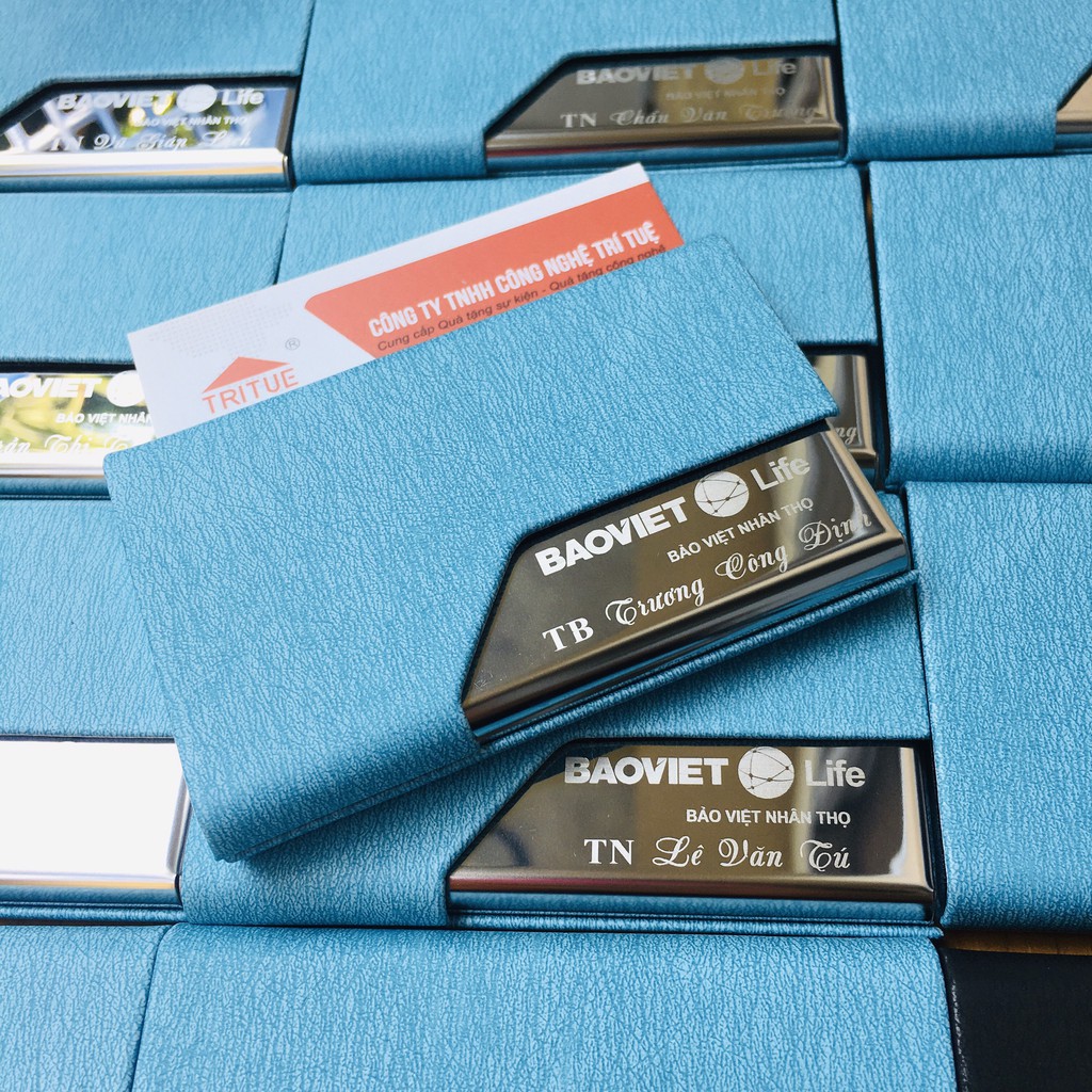 Hộp đựng name card, ví đựng danh thiếp, đựng thẻ ATM khắc logo bảo hiểm BẢO VIỆT LIFE
