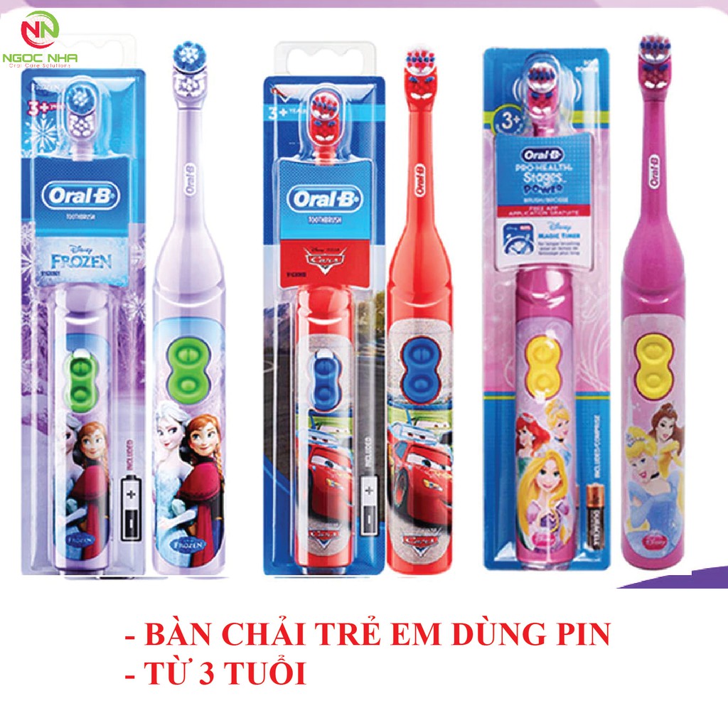 Bàn chải Pin Oral B/ Spinbrush trẻ em hình nhân vật dễ thương