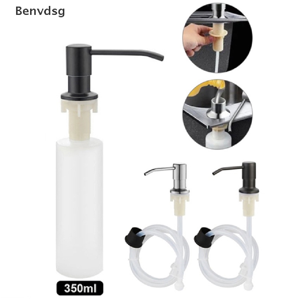 Bình Đựng Xà Phòng Dạng Lỏng 350ml Bằng Nhựa Và Inox Tiện Dụng Cho Nhà Bếp