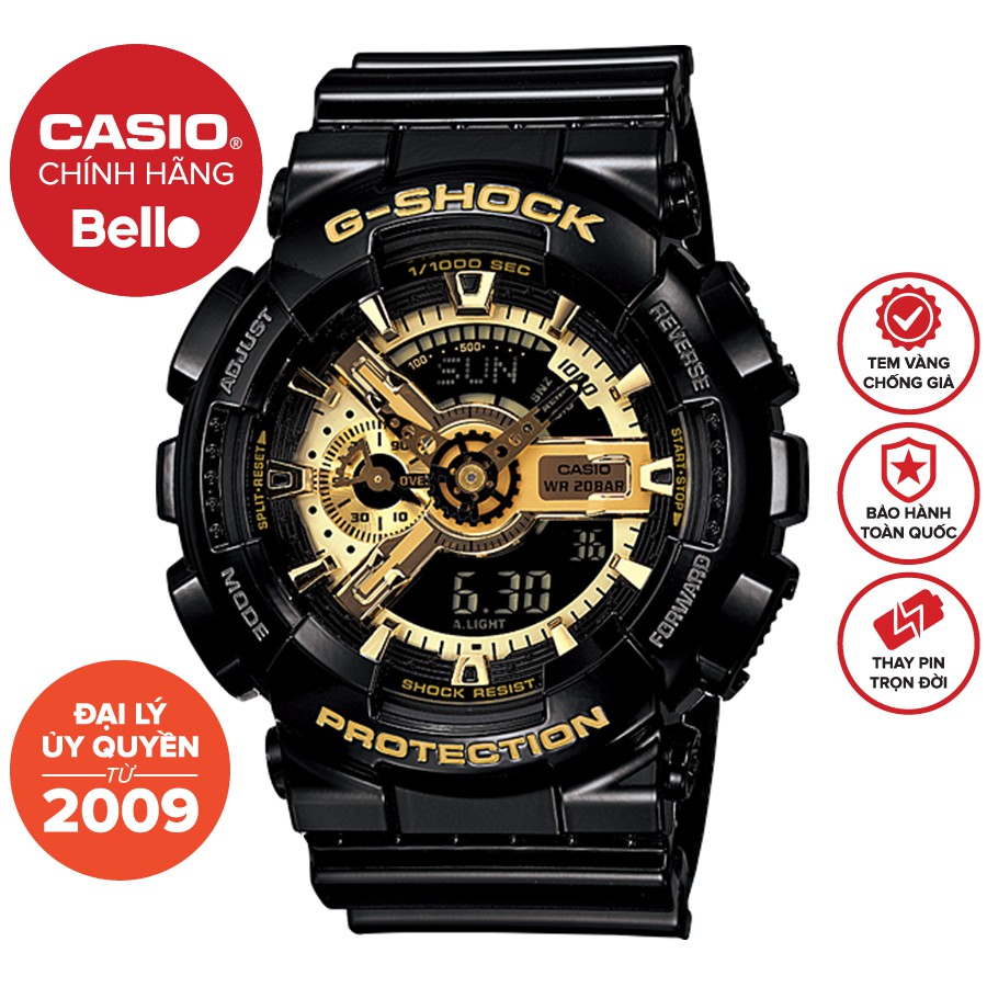 Đồng hồ Nam Dây Nhựa Casio G-Shock GA-110GB-1A chính hãng bảo hành 5 năm Pin trọn đời