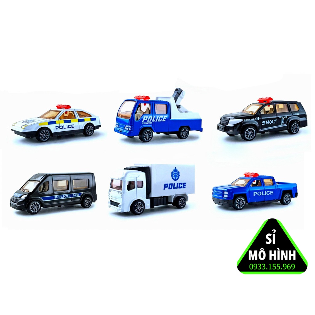 Mô hình xe cảnh sát bằng kim loại nhiều mẫu police 1:64