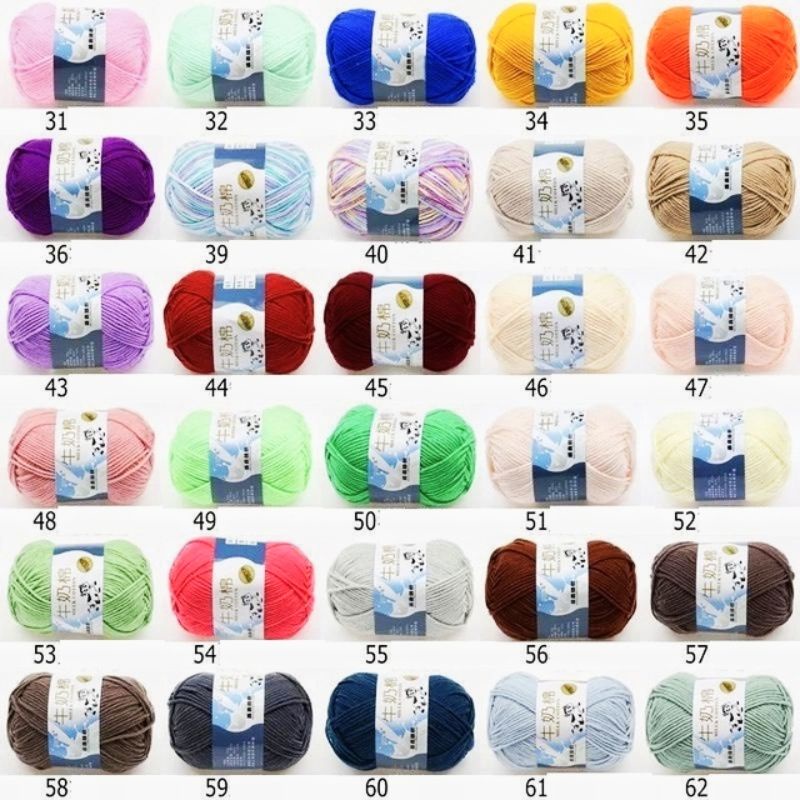 LEN MILK COTTON BÒ 50G MÀU  51-92