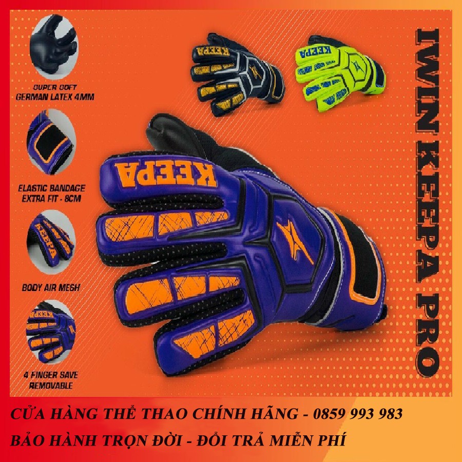 Găng tay thủ môn Iwin Keepa Pro GK02  Có khung xương tháo rời được