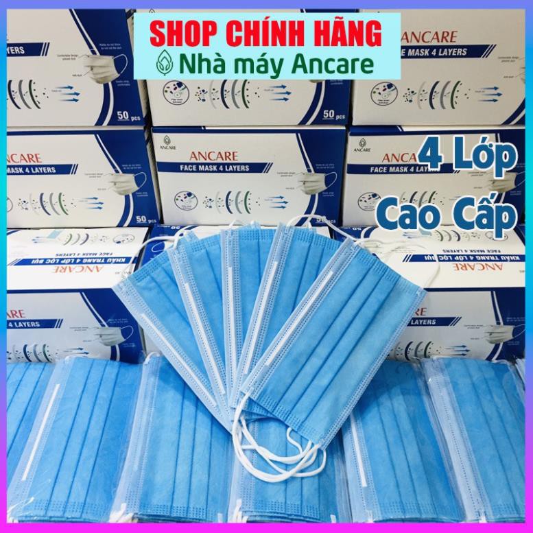 02 hộp khẩu trang y tế 04 lớp kháng khuẩn (hàng xuất khẩu) AN CARE [50 cái/hộp]