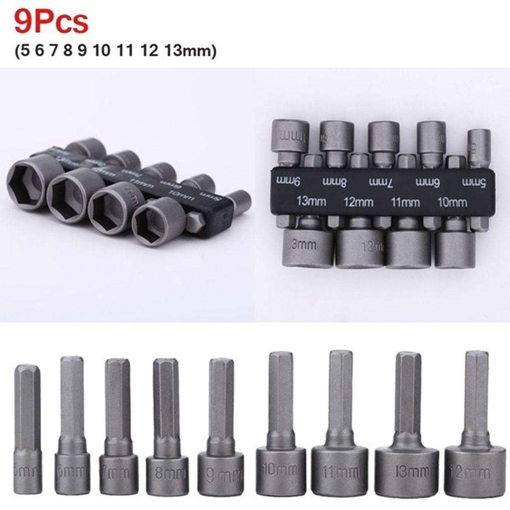 MUVAKO Set 9 Đầu Nối Mũi Khoan Lục Giác 5mm-13mm Chuyên Dụng