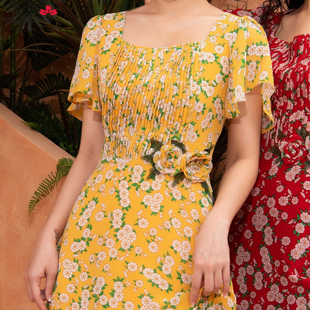 Váy Đầm Thiết Kế Nữ Hoa Nhí Chất Voan Hàn Siêu Mát LUPERI LFV3188 Cho Bạn Nữ Đi Chơi Đi Dạo Phố | BigBuy360 - bigbuy360.vn