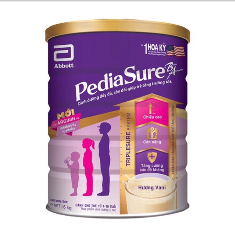 Sữa Bột Pediasure Vani 1,6kg tặng thước đo chiều cao điện tử