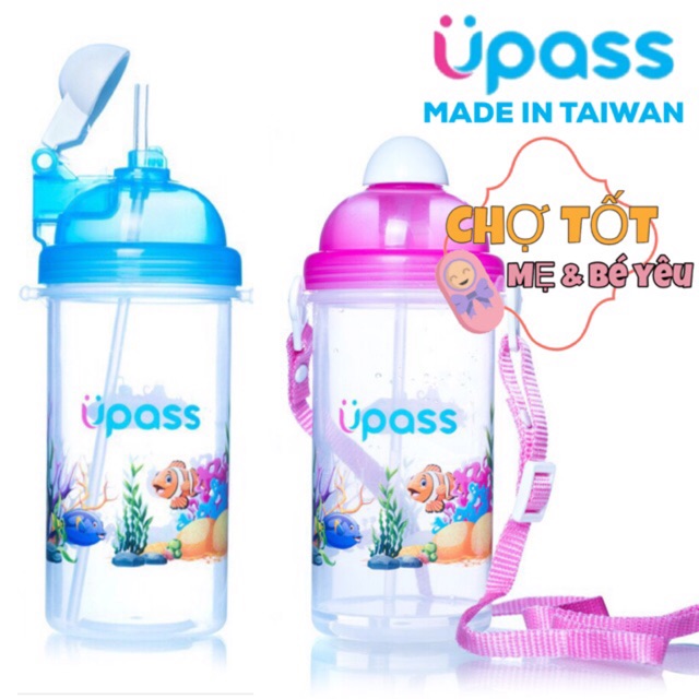 BÌNH UỐNG NƯỚC NẮP BẬT ỐNG HÚT MỀM UPASS 420ML/500ML