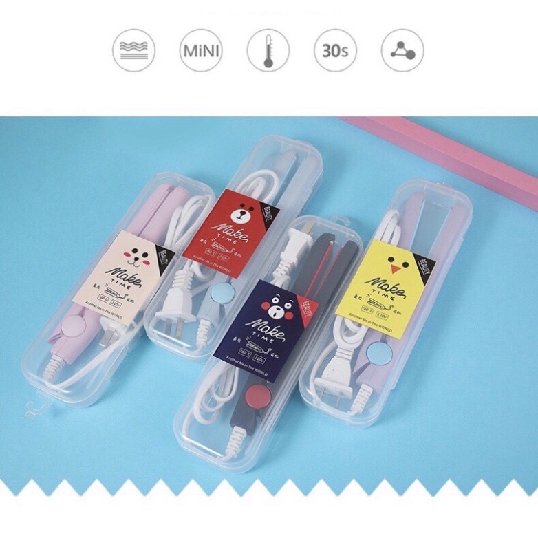 Máy Là Tóc Uốn Duỗi Kẹp Tóc Mini Da Năng  Mỹ Phẩm Hana Bảo hành 12 tháng