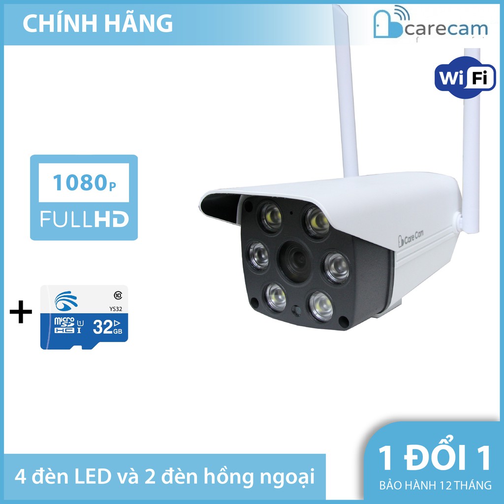 Camera wifi ngoài trời Carecam CV925M 2.0MP Full HD 1080P, xem 4 khung hình và xem đêm có màu.