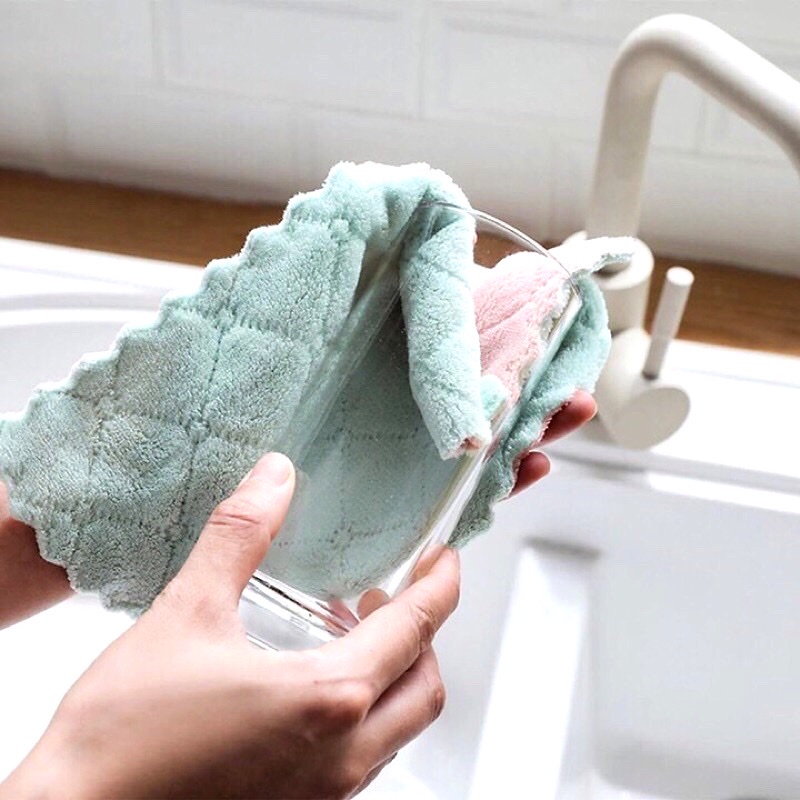 Khăn Lau Bếp Đa Năng Mềm Mại 2 Mặt Siêu Thấm Chất Liệu An Toàn Cho Da