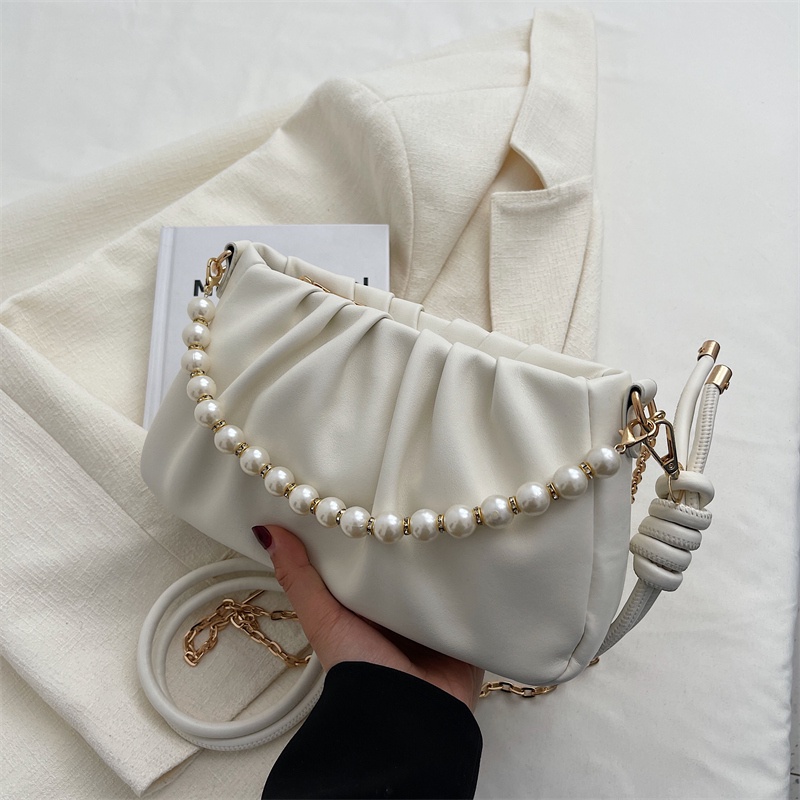 Túi đeo vai IELGY kiểu đám mây đính ngọc trai thời trang cao cấp cho nữ