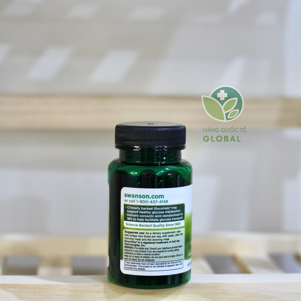 SWANSON BANABA EXTRACT, 60 viên, Hỗ trợ tiểu đường, chuyển hóa glucose