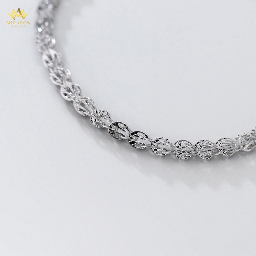 Lắc Tay Bạc Nữ MIRASON Dây Xù Basic 2 Màu Sang Trọng MLT047 - Vòng Tay Nữ Bạc 925 Dây Xù Cá Tính