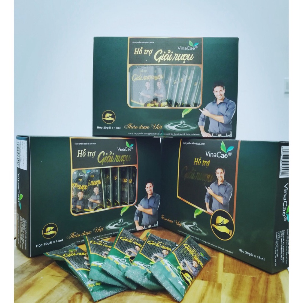 Hỗ trợ giải rượu Vinacao hộp 20 gói