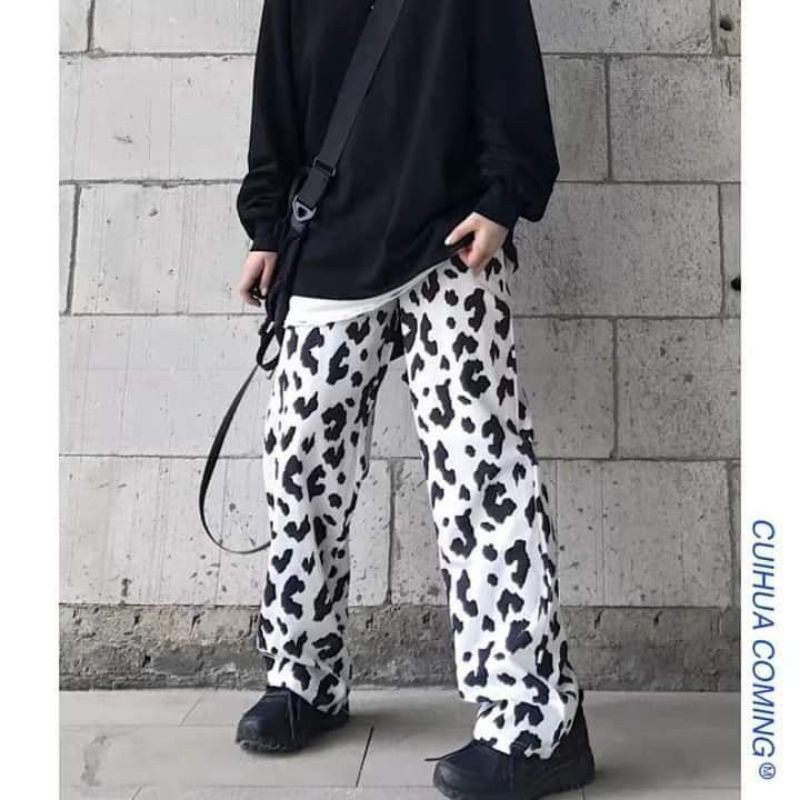 Quần bò sữa, form rộng unisex, ảnh chụp thật