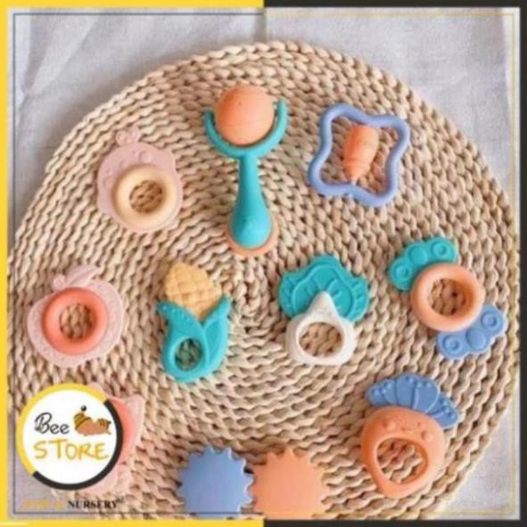 [MỞ KHO SỈ BÁN LẺ] Xúc xắc gặm nướu bộ 10 món Baby Rattle, Xúc Xắc cho bé