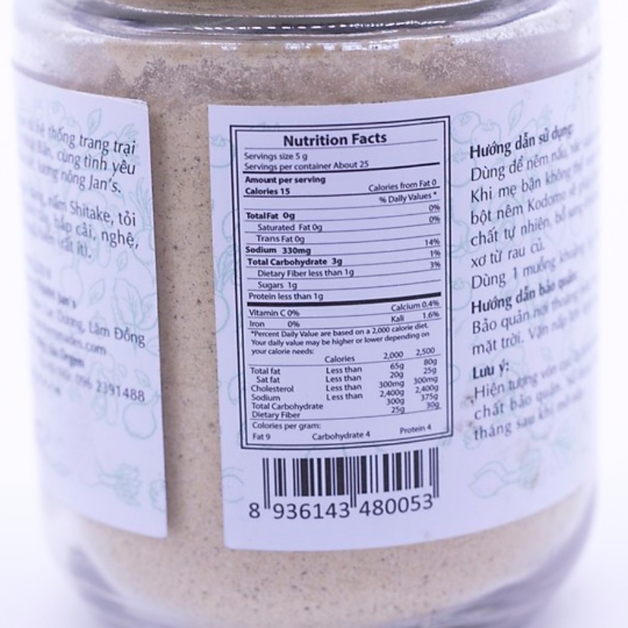 Bột Nêm Rau Củ Trẻ Em Kodomo Jan's, 90g