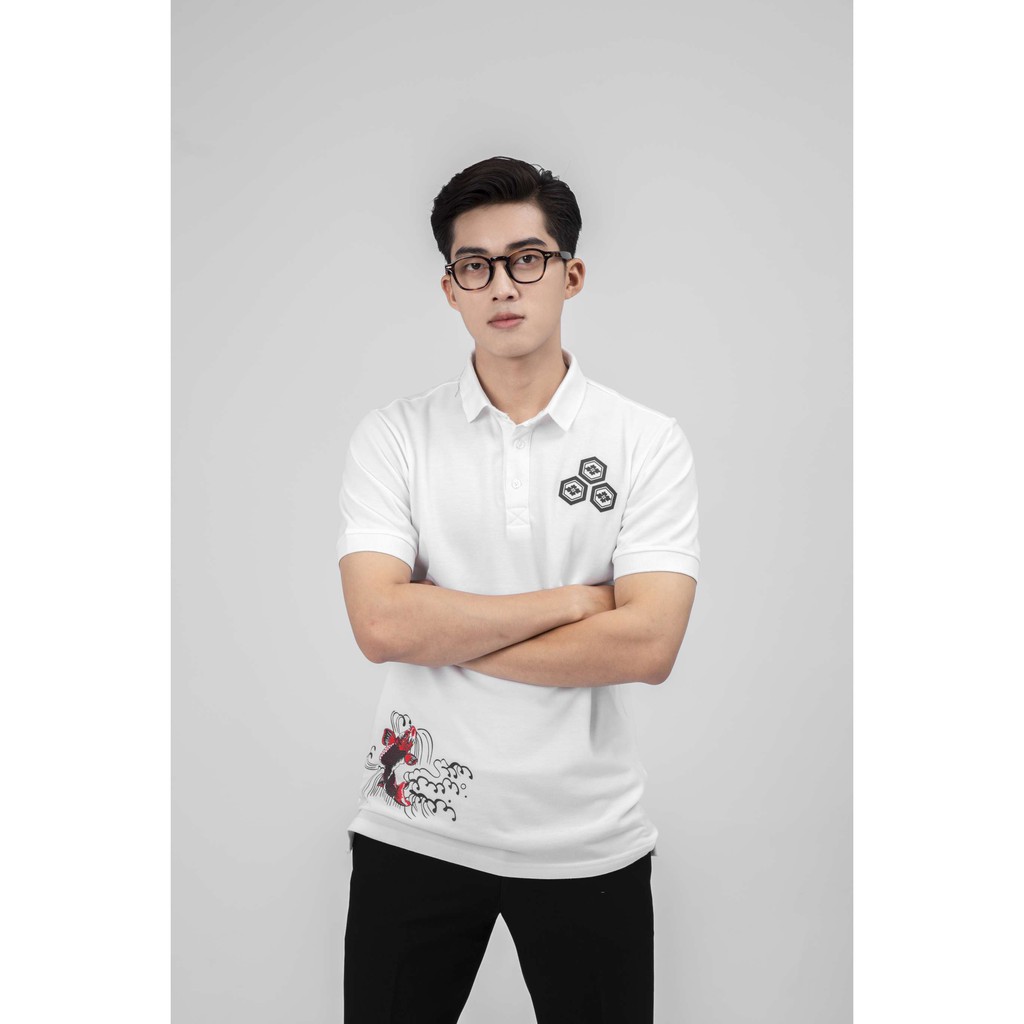 Áo thun Polo nam cổ bẻ họa tiết FEAER 100% chất Cotton thoáng mát, không nhăn Koi Sea |new arrival 2021|