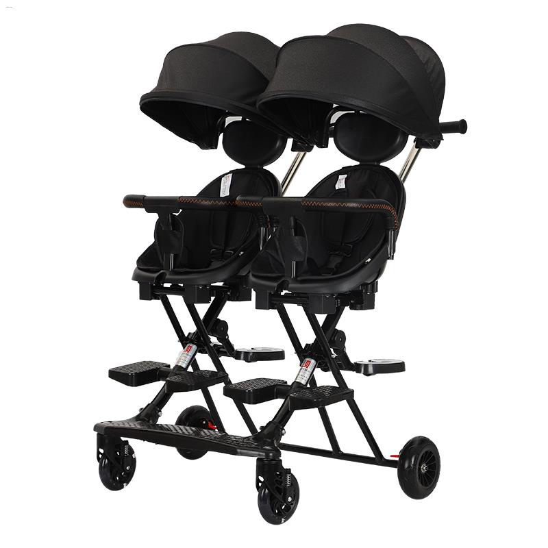 Xe đẩy đôi gấp gọn nhẹ có thể ngồi và nằm