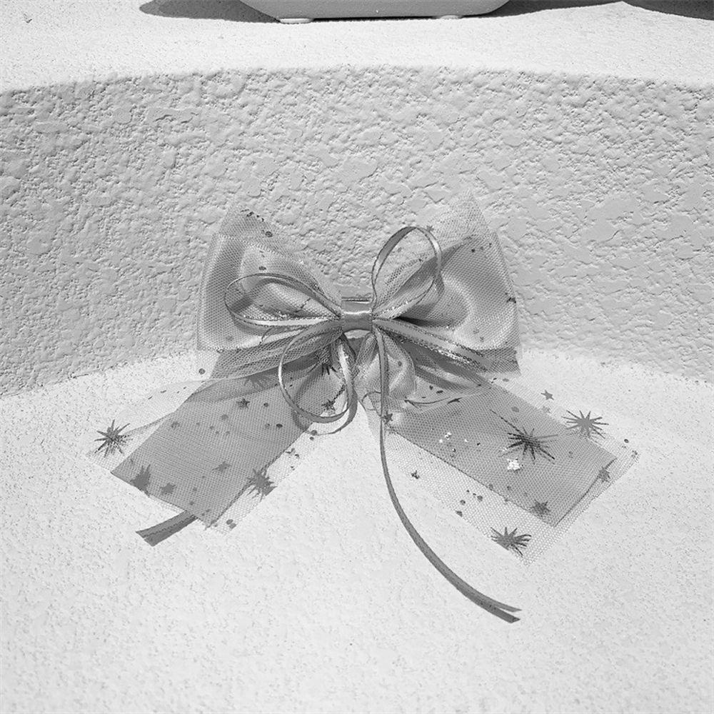 2 Kẹp Tóc Mỏ Vịt Phối Lưới Hình Ngôi Sao Ngọt Ngào Thanh Lịch Cho Nữ