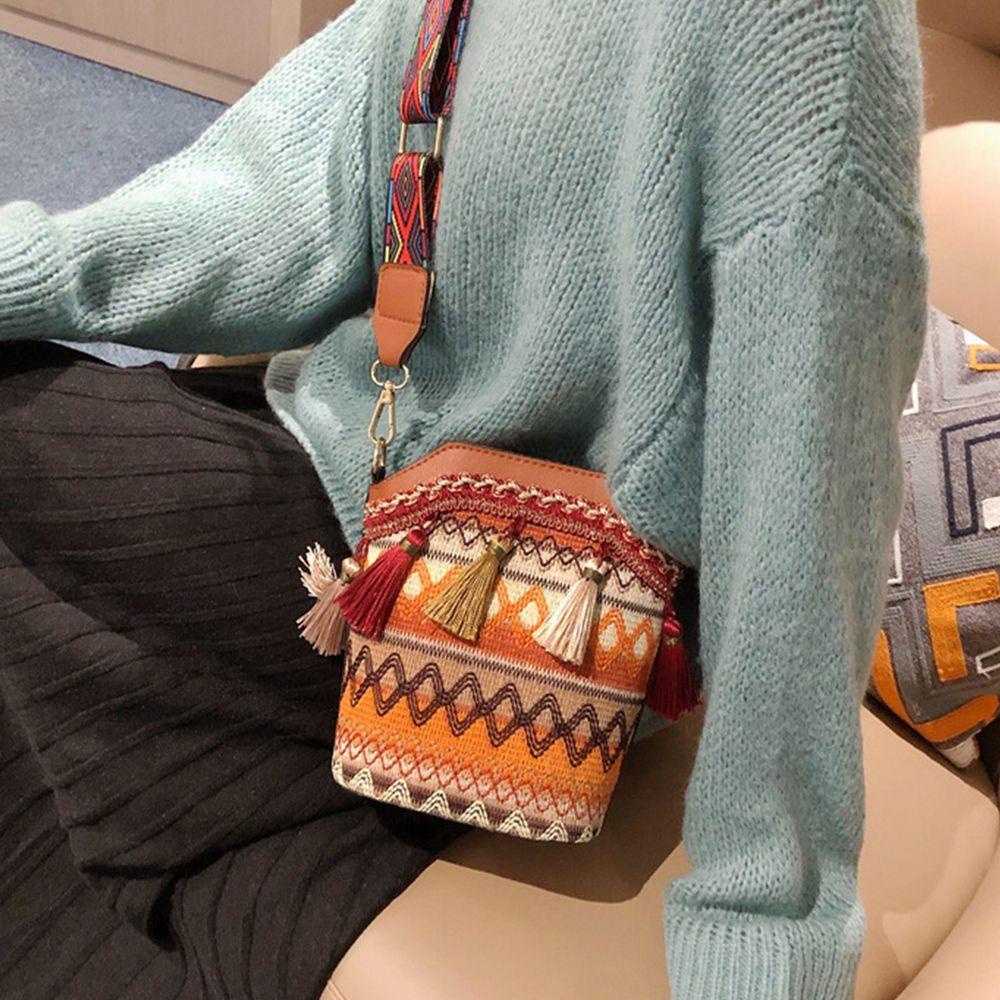 Túi Đeo Chéo Vai Sức Chứa Lớn Phong Cách Bohemian Thời Trang Hàn Quốc