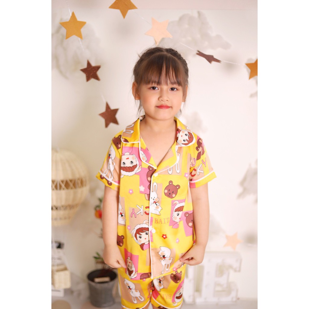 Bộ đồ ngủ cao cấp pijama Latin cho bé yêu ngắn tay