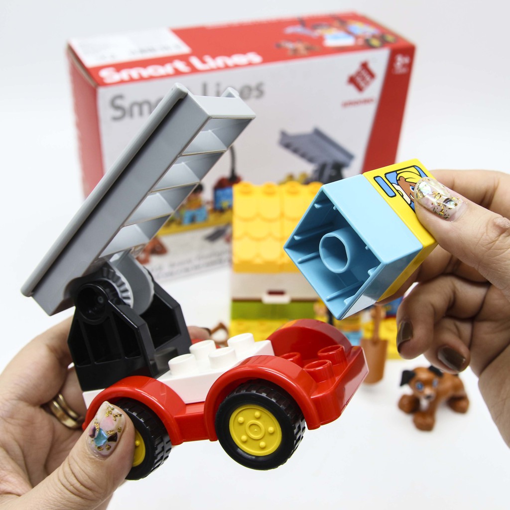 Đồ chơi lắp ghép smoneo duplo xếp hình Tàu Hỏa - 55 mảnh ghép Toyshouse -77001