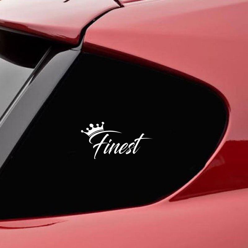 Đề can vinyl chất lượng cao chữ Finest trang trí xe hơi kích cỡ 13x6.8cm