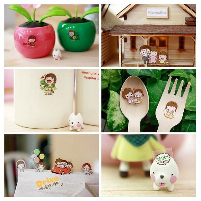 Bộ 6 tấm sticker Cô bé Momoi dễ thương Ver2 M001