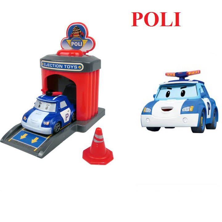 Bộ 4 xe ô tô và nhà đẩy mô hình Robocar Poli và những người bạn