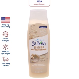 Sữa tắm st.ives oatmeal & shea butter soothing body wash 400ml - eds hàng mỹ