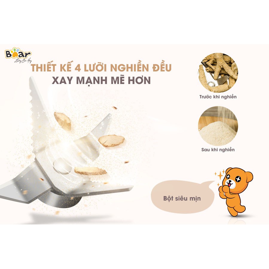 Máy Xay Bột Đa Năng Cao Cấp, Máy Xay Hạt Cà Phê - Tiêu - Hạt Ngũ Cốc Mini _ Bear FSJ-A03D1S (Bản Quốc tế)_Bảo Hành 1 Năm