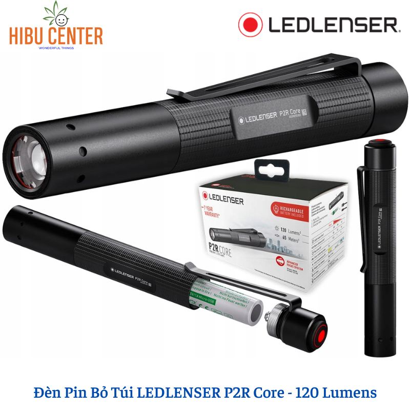 Đèn Pin Bỏ Túi LEDLENSER P2R Core 120 Lumens - Hàng Chính Hãng - BH 7 Năm | Hibucenter