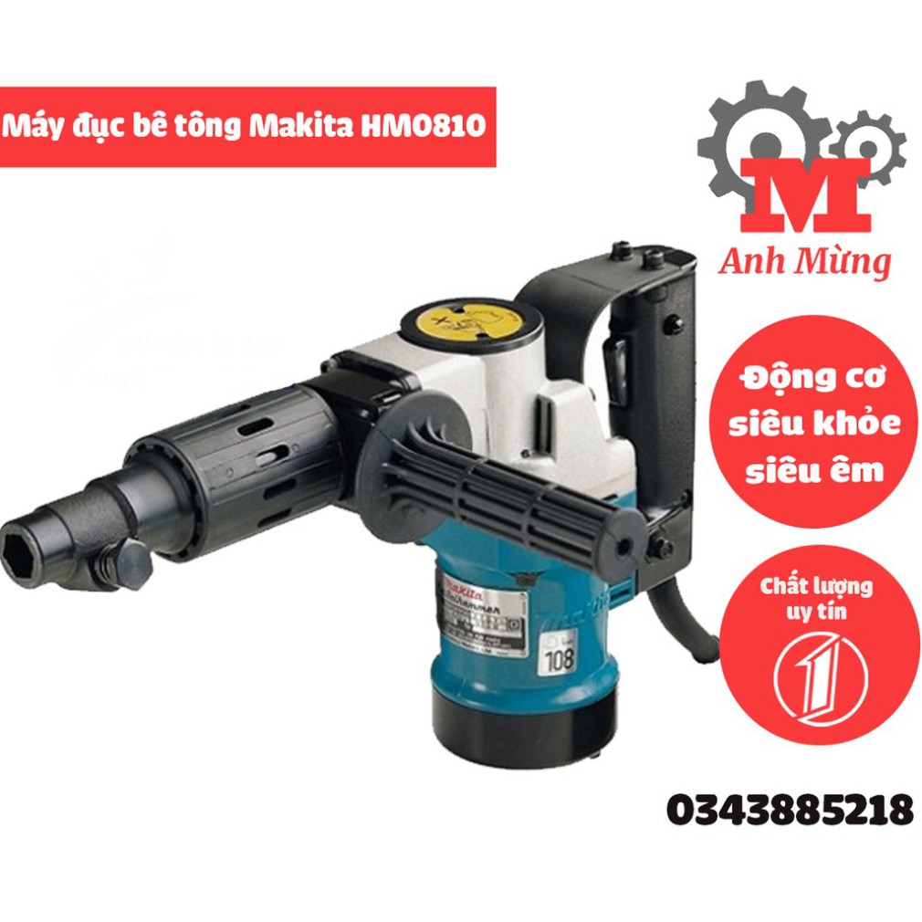 Máy đục bê tông Makita HM0810 công nghệ Nhật Bản động cơ công suất mạnh mẽ