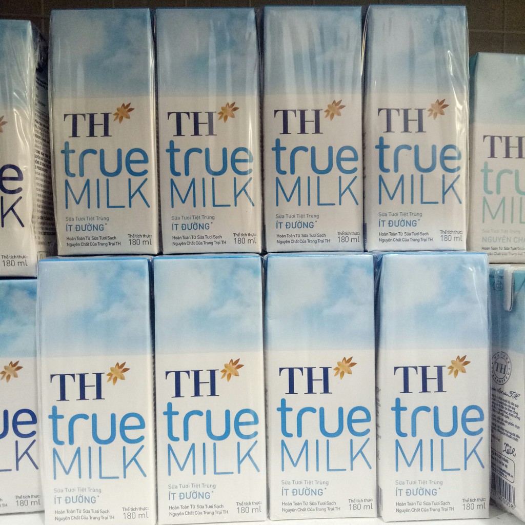Sữa TH true Milk 180ml/110ml có đường/ít đường/không đường thùng 48 hộp