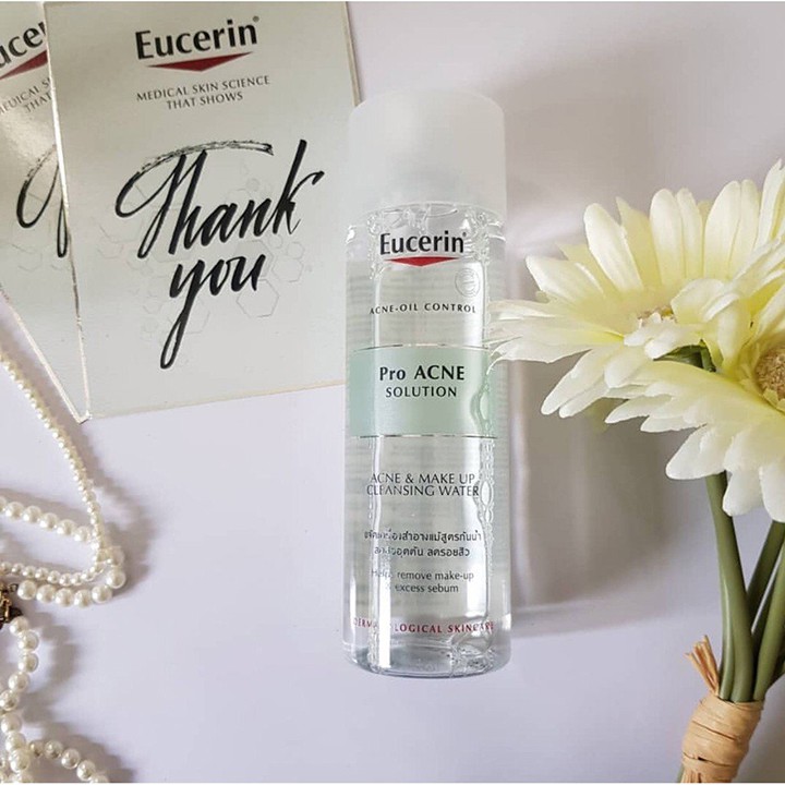 Nước tẩy trang cho da nhờn mụn Eucerin ProAcne Make Up Cleansing Water 200ml