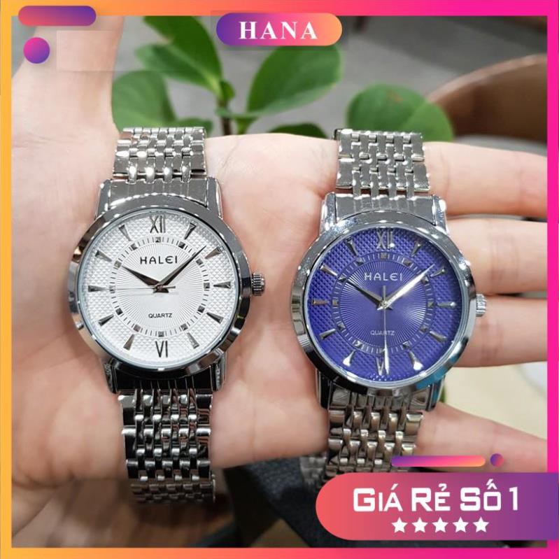 Đồng hồ nam Halei dây thép lụa bạc cao cấp chính hãng TONY WATCH 68