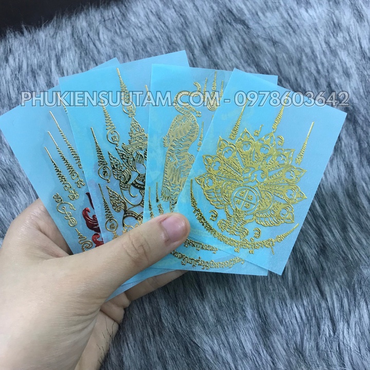 Linh phù Chim Công Vàng giàu có của Thái Lan dùng để dán điện thoại, bàn thờ ông địa may mắn -SP005573