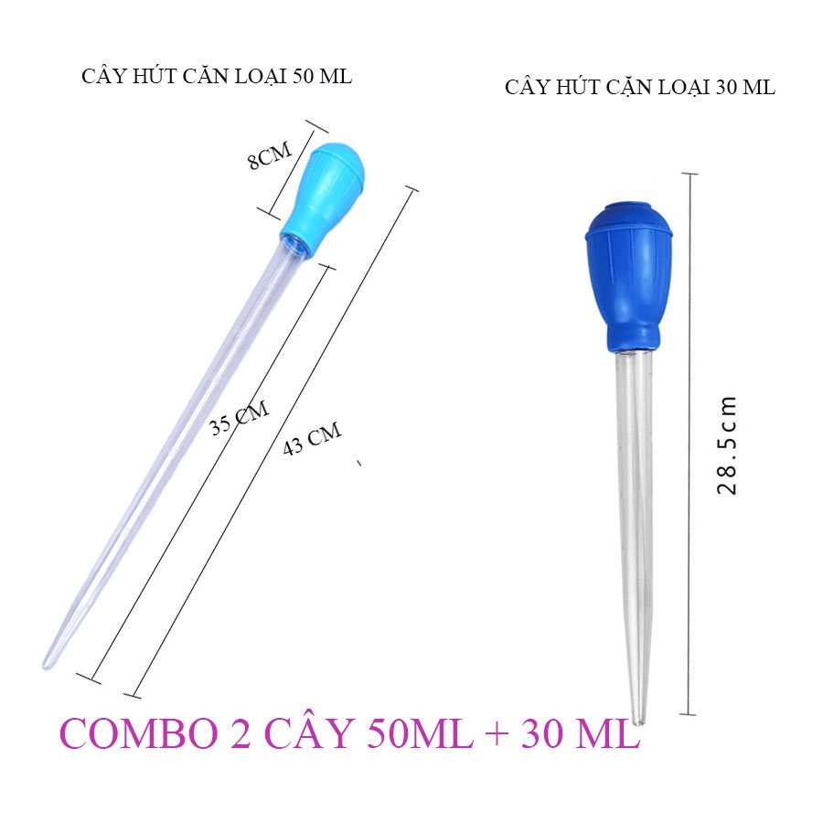 CÂY HÚT PHÂN HÚT CẶN HỒ CÁ HỒ THỦY SINH - LOẠI 30 ML HOẶC 50 ML