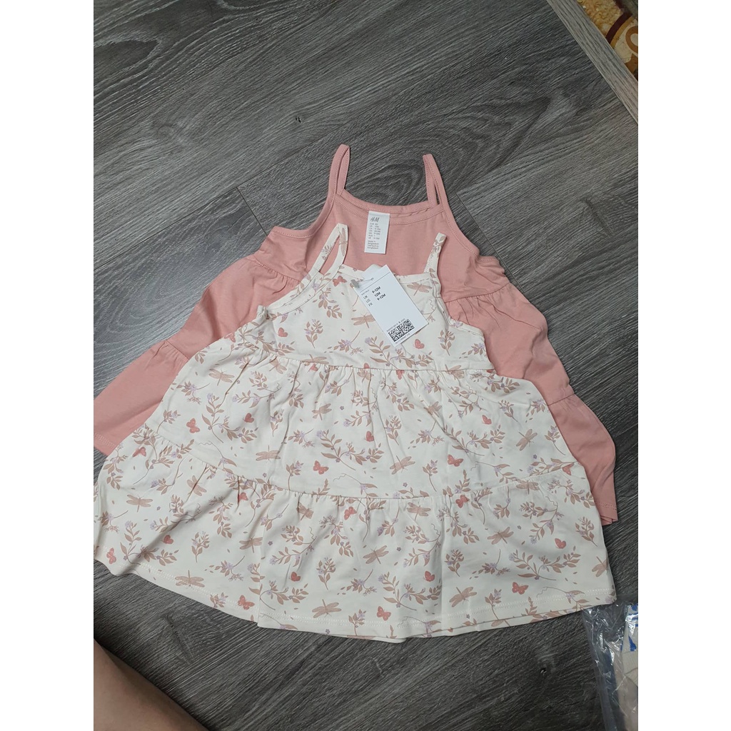 Set 2 váy 2 dây HM chất cotton mềm mịn xinh cho bé