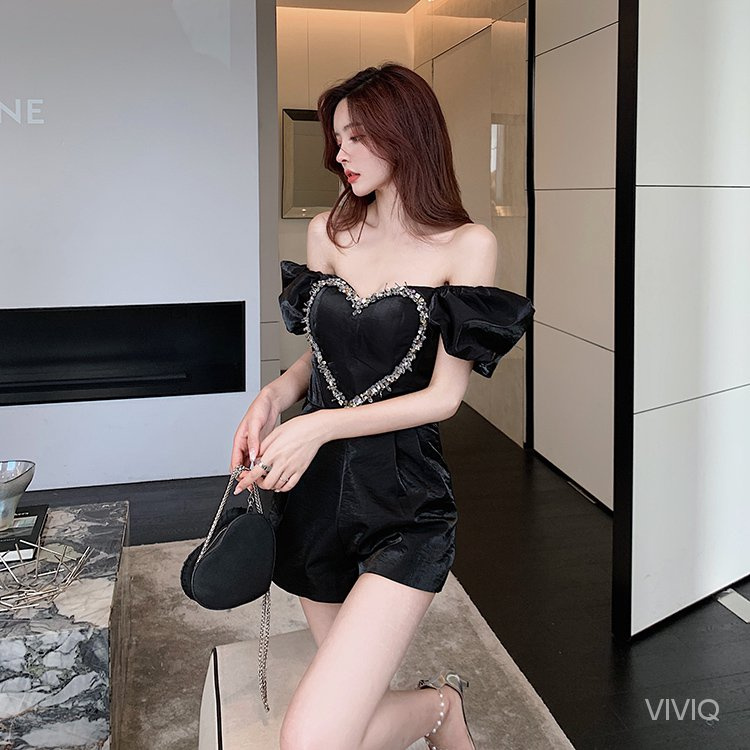 Jumpsuit Ngắn Ống Rộng Thời Trang Hè 2021 Cho Nữ