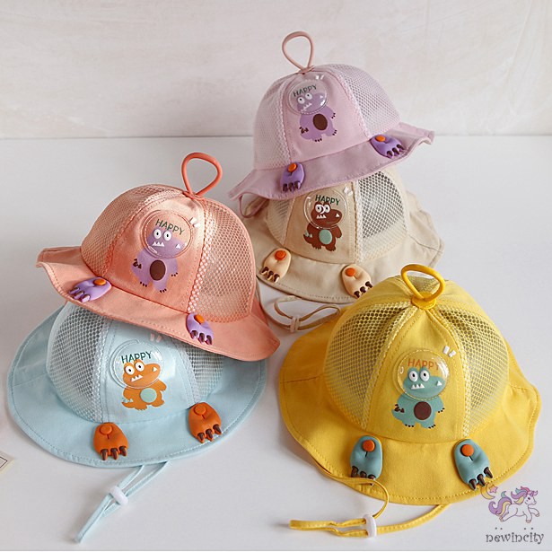 Mũ Lưỡi Trai Phối Lưới Thoáng Khí Họa Tiết Hoạt Hình Phong Cách Hàn Quốc