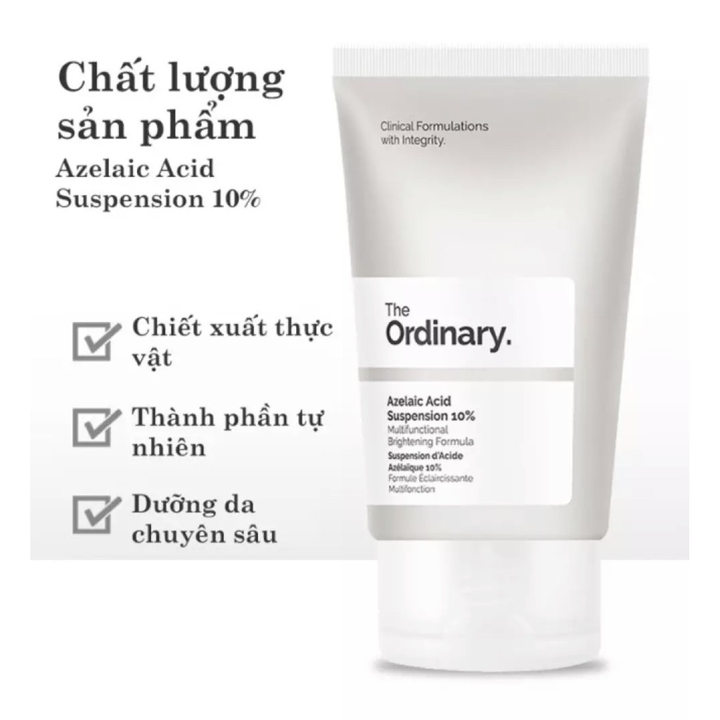 Kem dưỡng sáng da, mờ thâm The Ordinary Azelaic Acid Suspension 10% 30ml